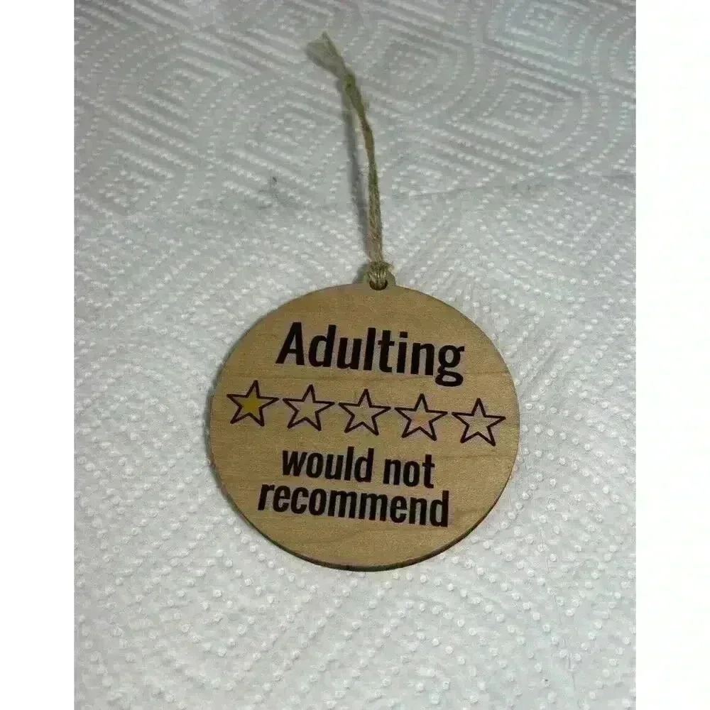 Funny Adulting One Star Would Not Recommend Christmas Tree Ornament